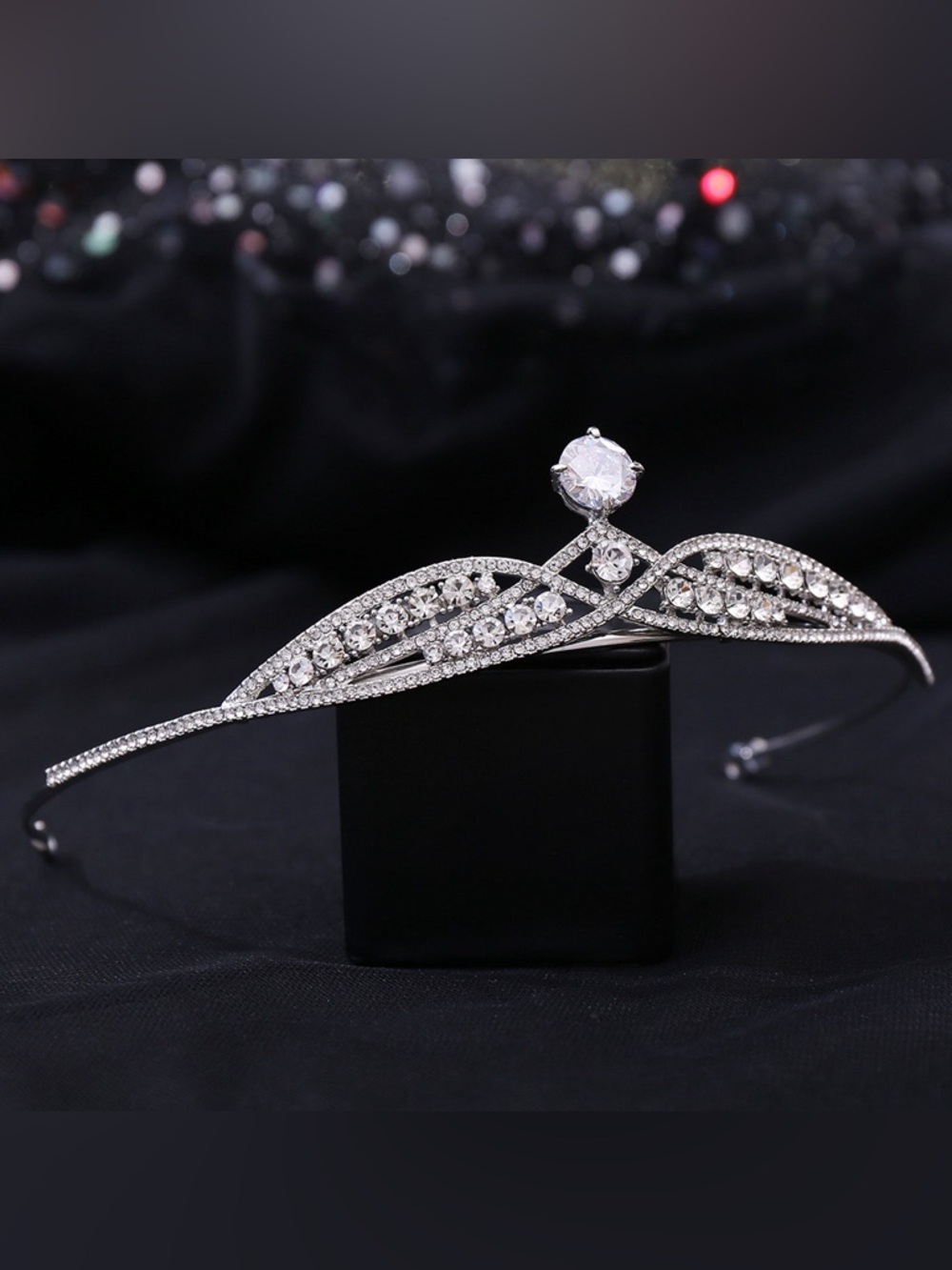 Silver Crystal Wedding Tiara Headband